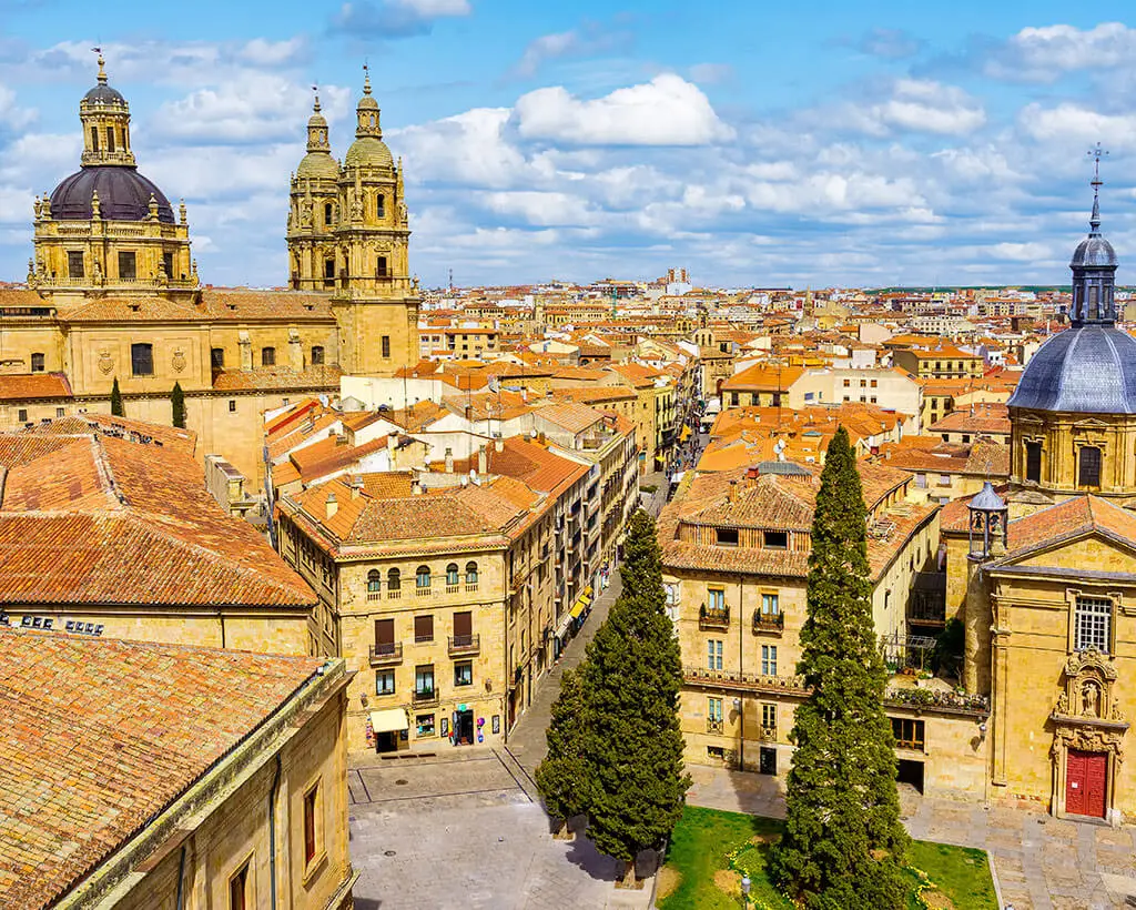 Stone city buildings in Salamanca